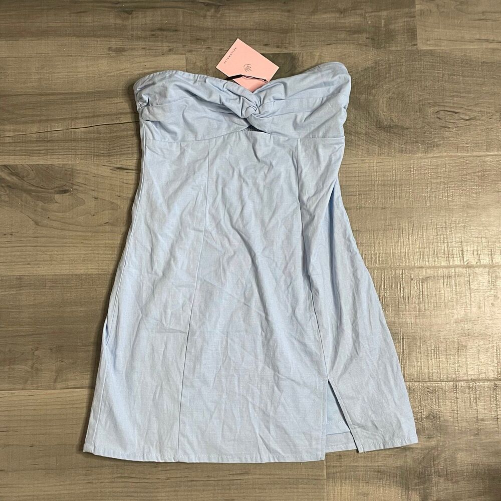 NWT Hello Molly strapless mini DRESS BLUE size XL